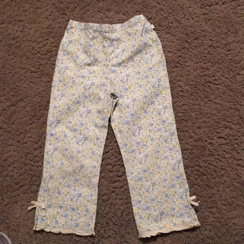 Vintage Gymboree Floral Patchwork print pants elastic back waist Size 6